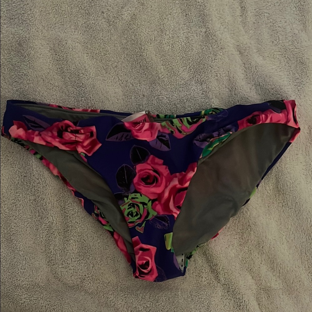 Betsey Johnson Floral Swim Bottoms - Pink and Blue